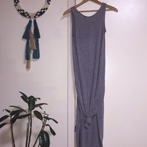 Heather gray cotton/spandex midi dress